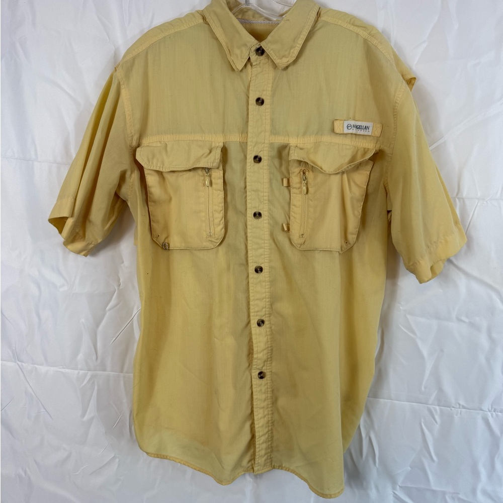 Magellan Outdoors Men's Yellow Casual Button Down Shirt